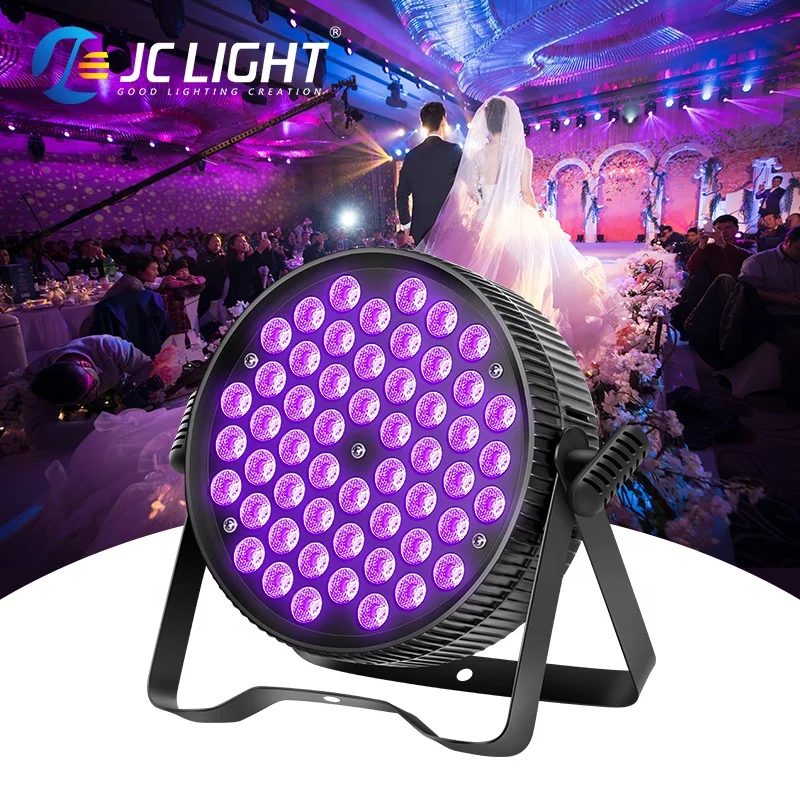 Wedding Party Dmx Full Color Indoor Up lighting Stage Lighting Disco Rgbw Flat 54x3w Rgbw Led Par Light