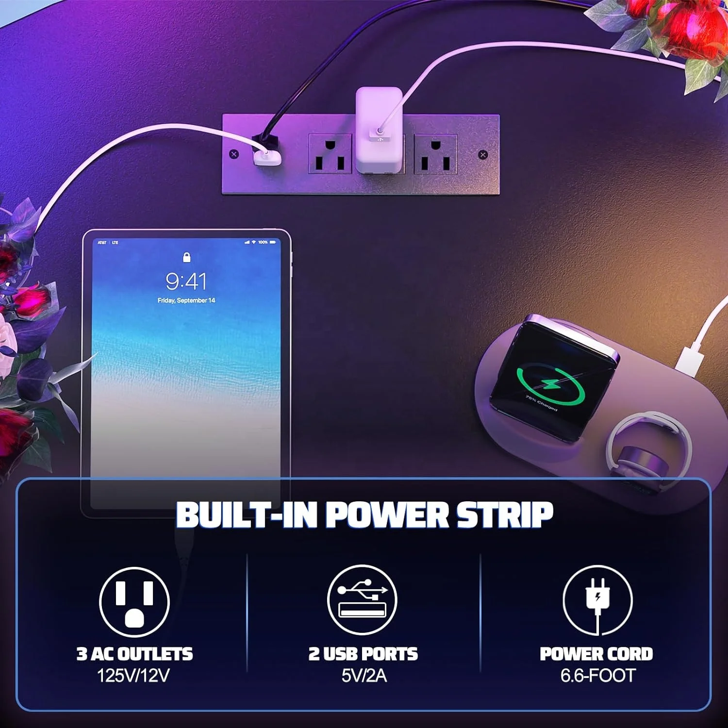 L Shaped Gaming Desk with LED Lights & Power Outlets pc gamer gaming table desk for home office L shape LED gaming desk