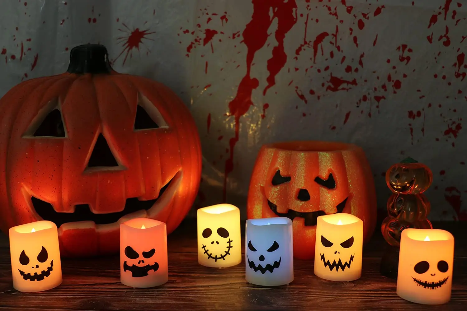 Halloween Flameless Votive Candles Color Changing with Remote Timer Battery Operated LED Candles for Halloween Home Decoration