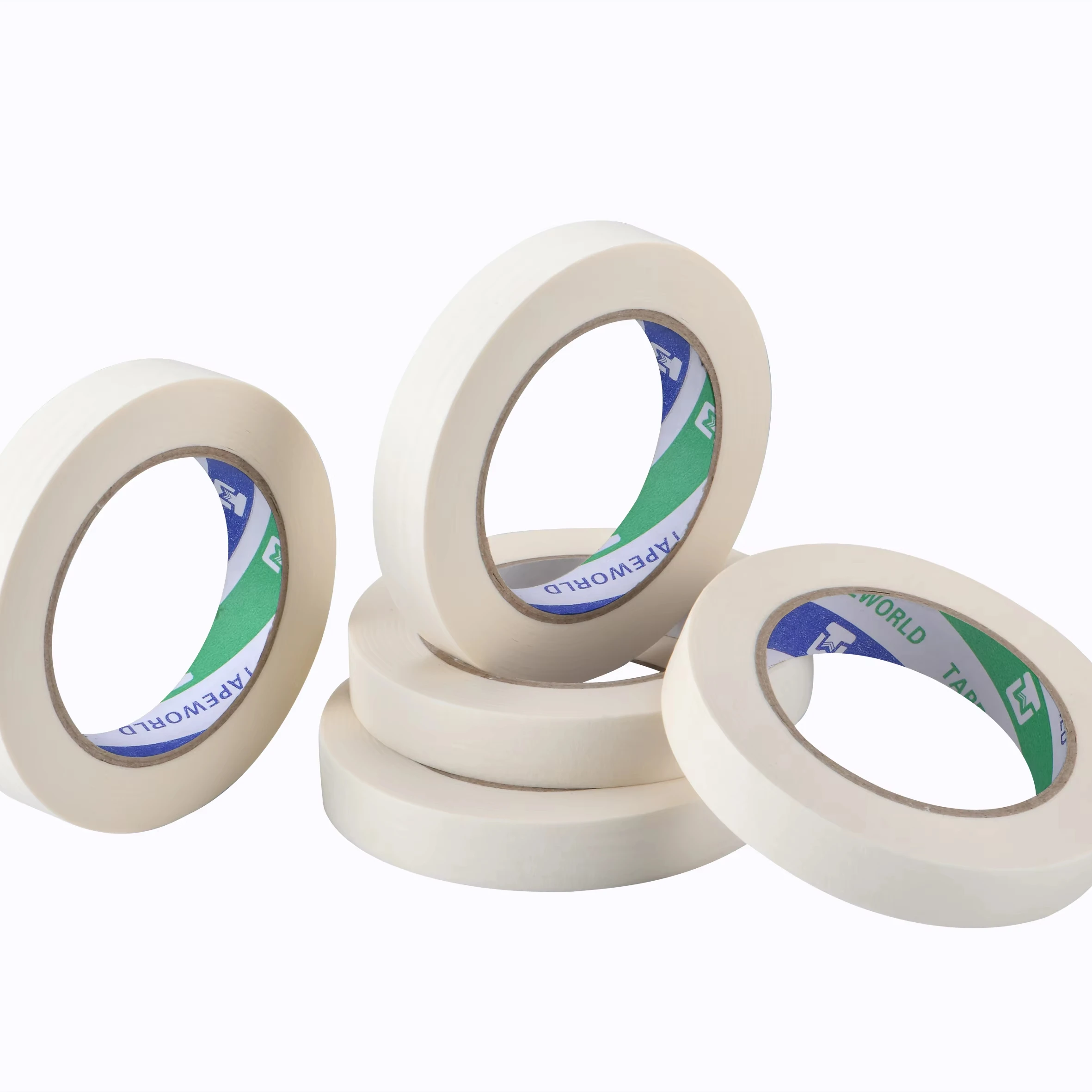 High Temperature Resistance Crepe Paper Rubber Adhesive Colorful Masking Tape For Automotive Spray Painting