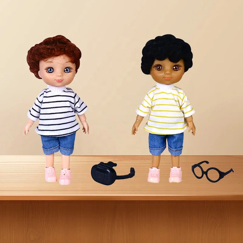 Cute 6' Vinyl Doll Lifelike 6 inch craft dolls Pretend Play Boy Dolls For Kids