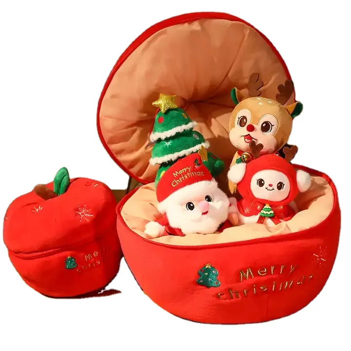 Creative Santa Claus Doll apple case Plush Toy Elk Snowman Christmas Tree Doll Girl Children Christmas Gift Plush Toy