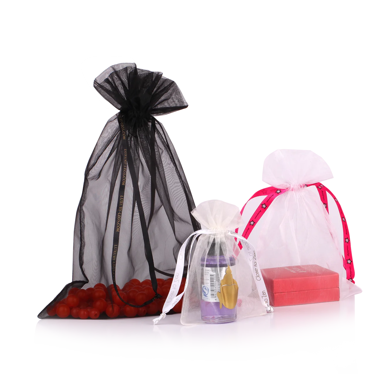 Custom Drawstring Logo Printed Large Organza Bag Custom Organza Bags Wholesale