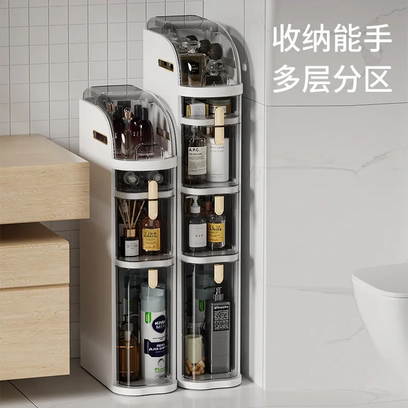 Installation-free Light Luxury Bathroom Clip Cabinet Organiser Bathroom Shelf Washroom Narrow Slot Organiser