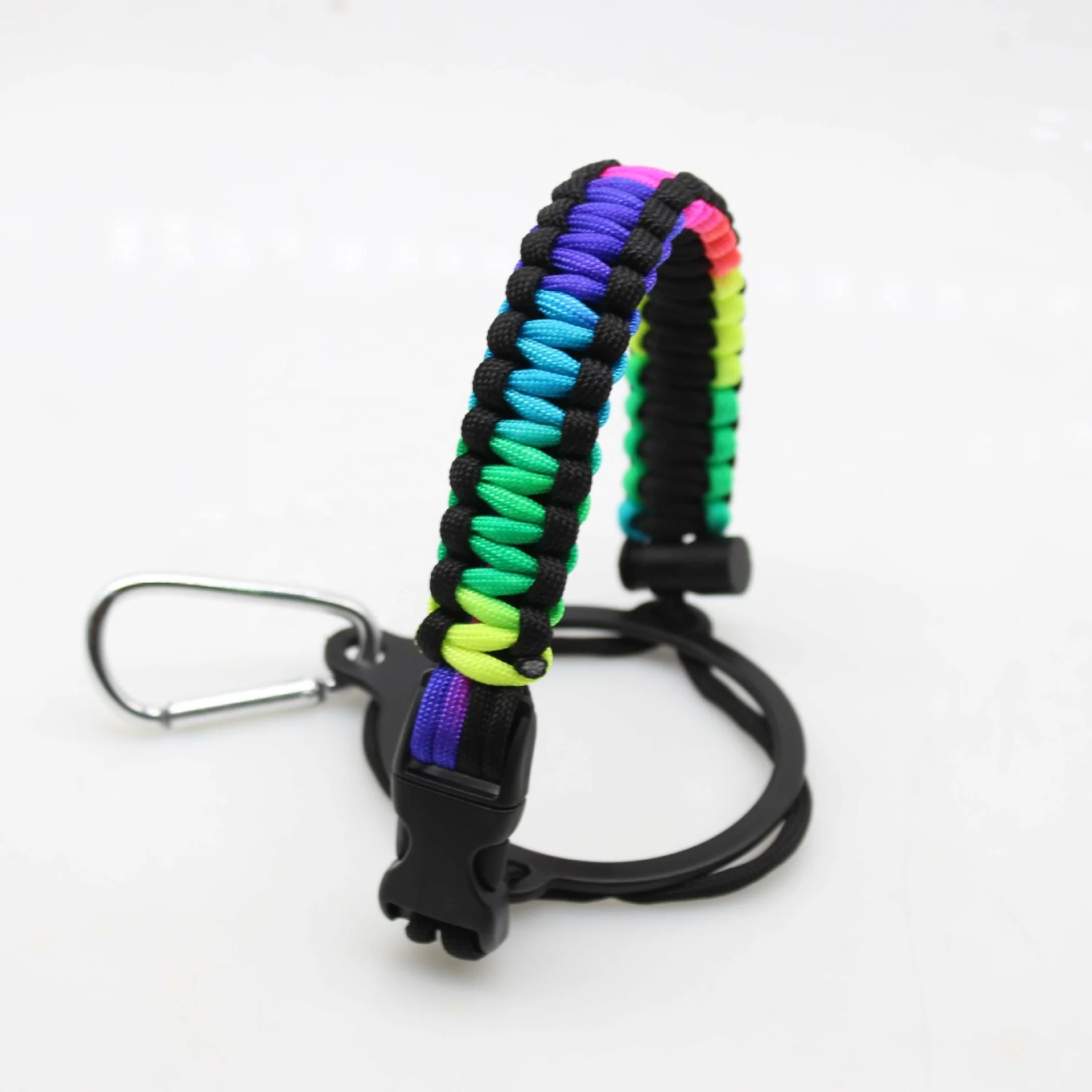 Customized colorful sport paracord weave handle for wide mouth water bottle holder