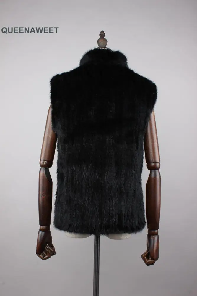 Ladies Fashion Luxury Style High Quality Real Knit mink Fur Vest