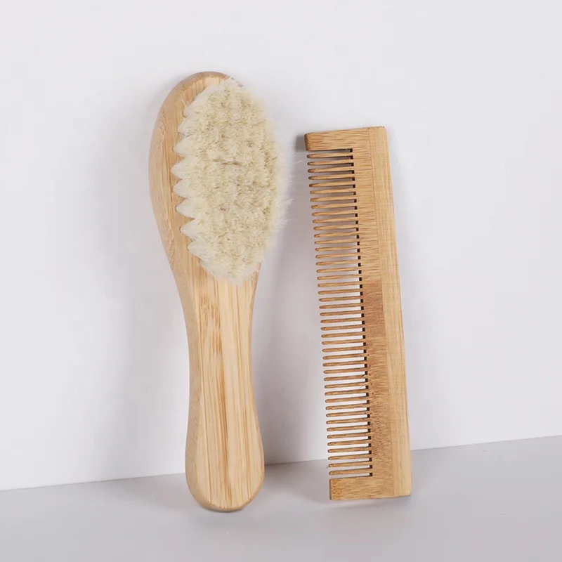 Creative art high quality natural wooden brush comb set soft bristles hairbrush  bristles baby hair brush