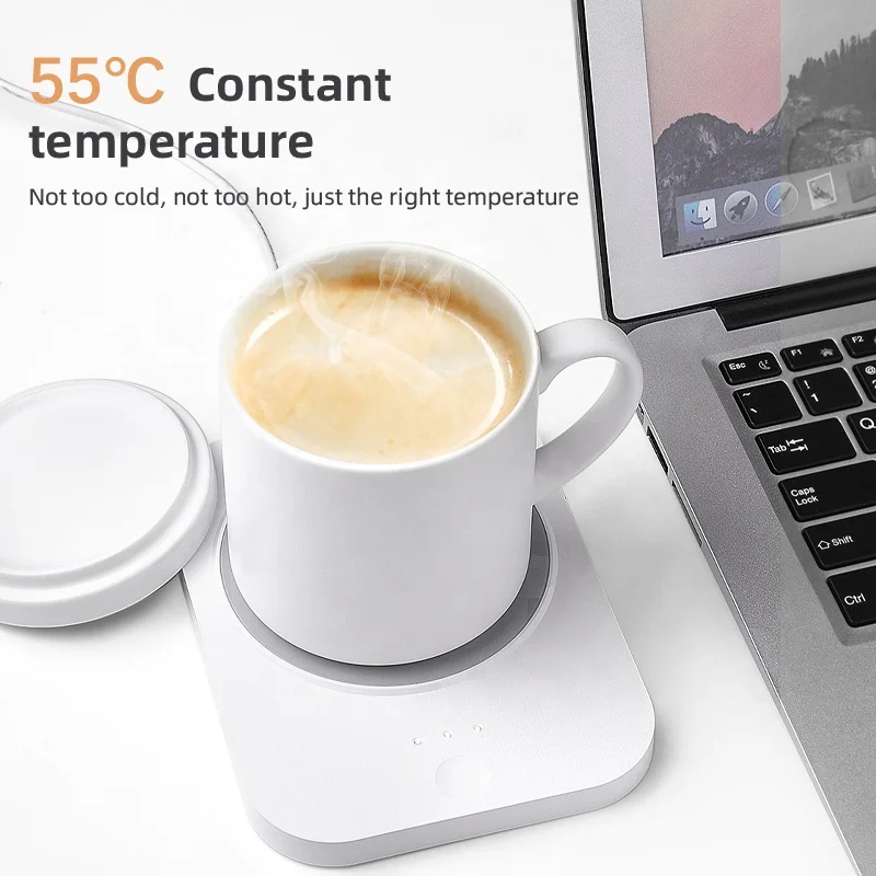 New Design Self Heating Temperature Control Ceramic Warmer Mug