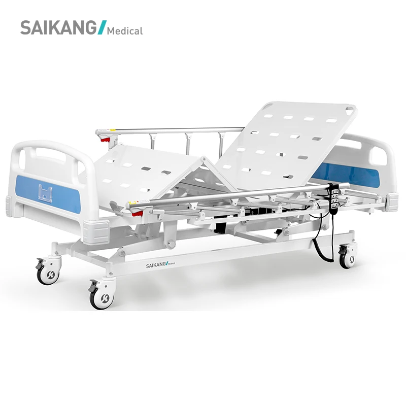 A6k Portable Casters 3 Function Adjustable Folding Medical Furniture Metal Electric Patient Nursing Hospital Bed
