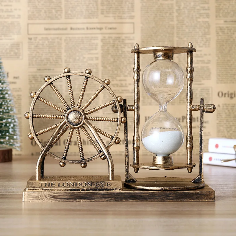 Student Gift retro Ferris wheel quicksand hourglass ornaments Domestic ornaments plastic crafts