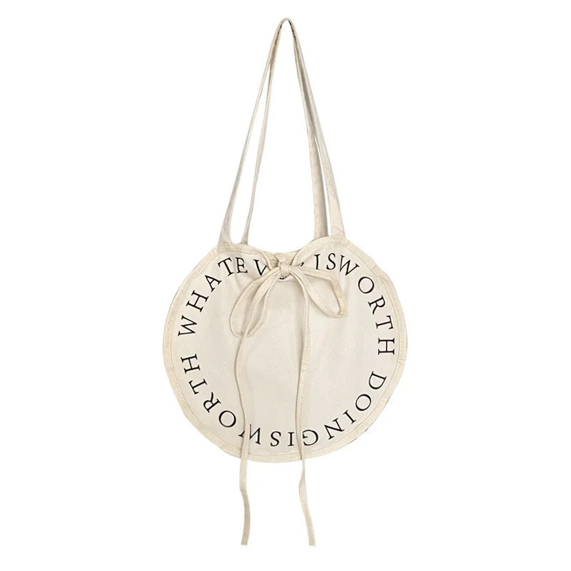 Customized Blank Canvas Bags,Unique Round Cheap Letter Tote Cotton Bags,High Quality Canvas Blank Tote Bag