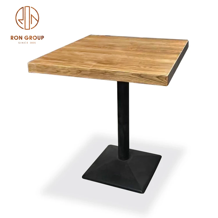 
factory price luxury square natural wooden commercial furniture coffee table top restaurant dining tables 