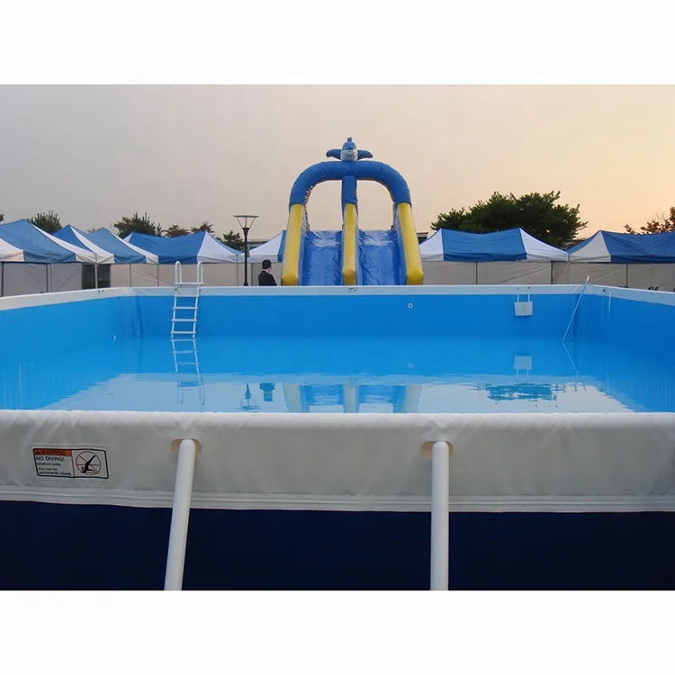 PVC Rectangle Steel Metal Frame Swimming Pool for Sale/inflatable water pool