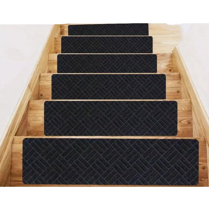 15 PCS Stair Tread Carpet Set of 15 Non-Slip Stair Tread Mats for Wooden Steps Indoor Outdoor Stair Tread