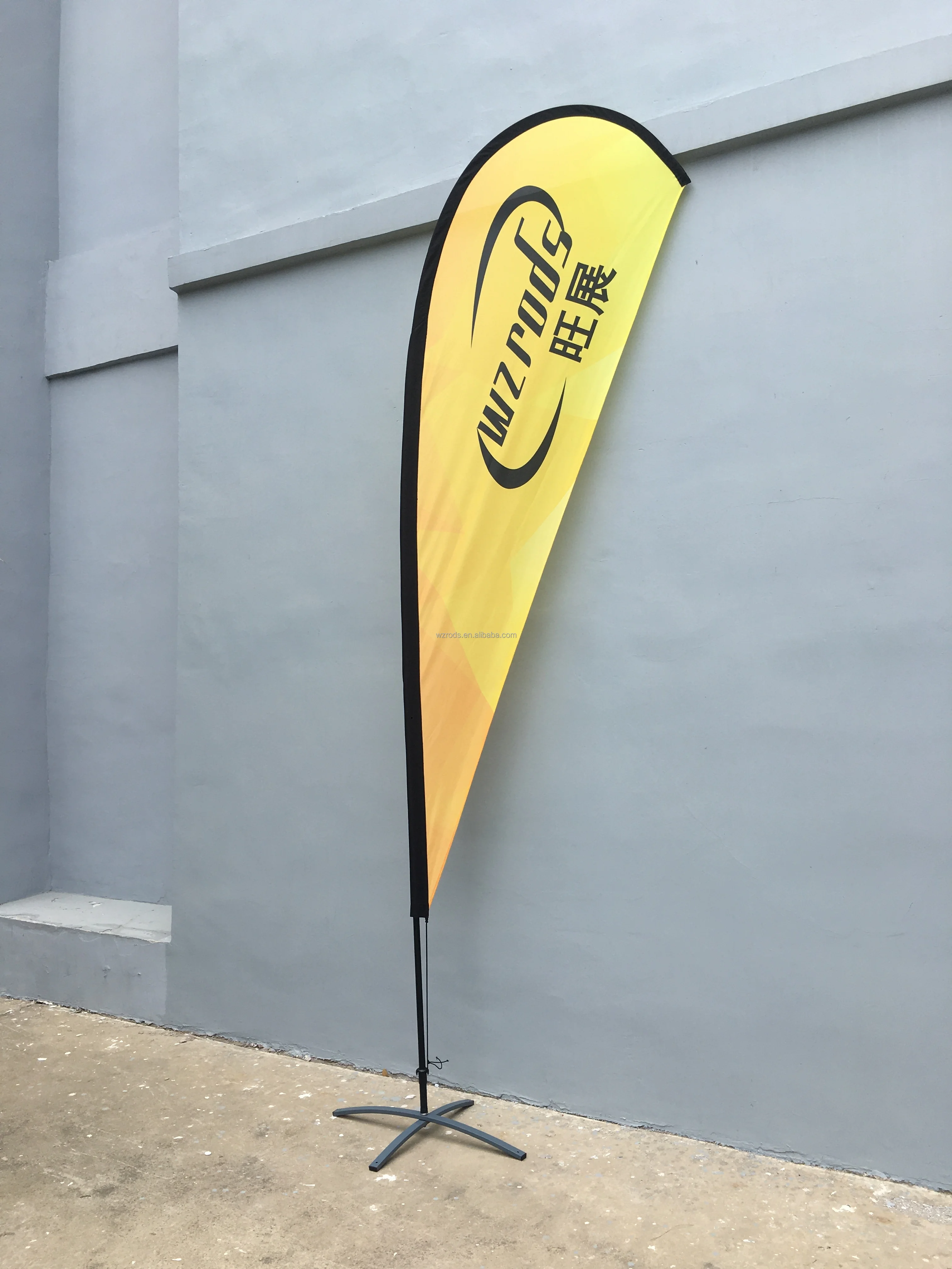 Strong 3 Years Warranty Lagrima Bandera 3.5m Teardrop Flag Pole  For Promotion