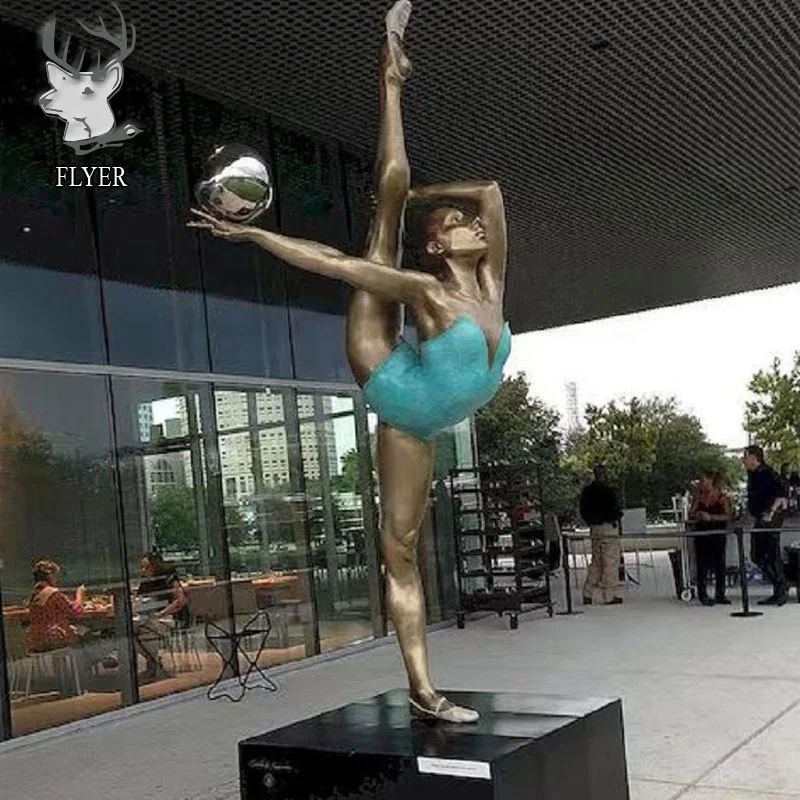 City Decorative Life Size Dancing Ballerina Fountain Ballet  Bronze Girl Fountain Statue Sculpture