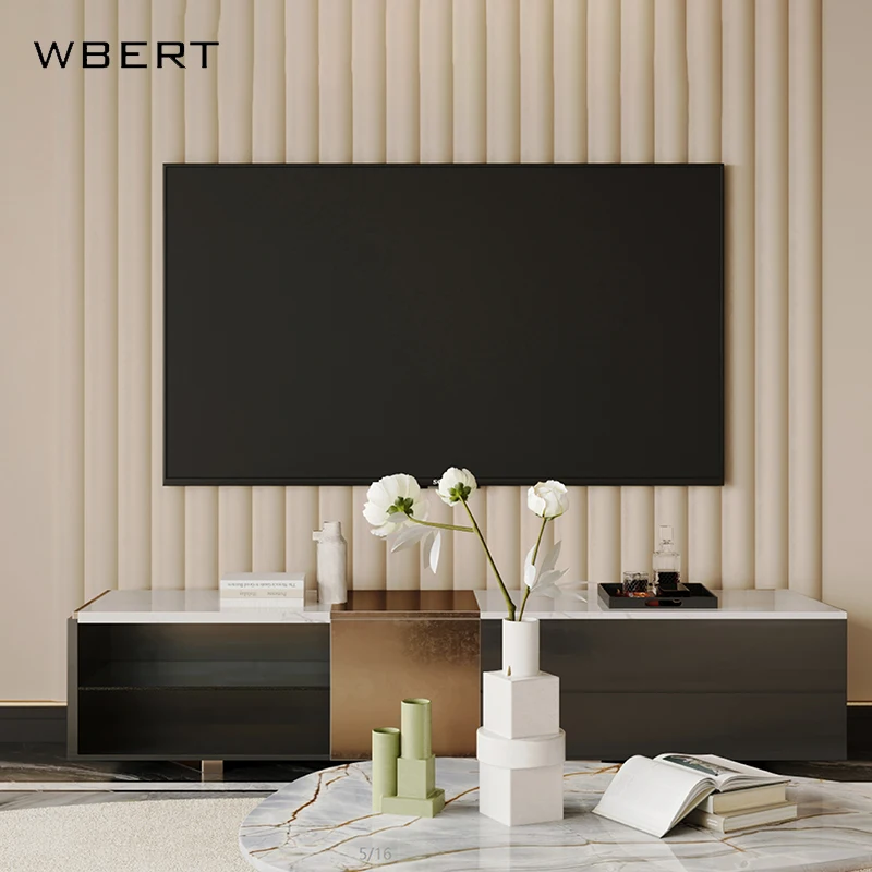 WBERT Italian Luxury Solid Wood TV Cabinet for Hotel Guest Room Modern Simple Entrance  Living Room Apartment Decoration Cabinet
