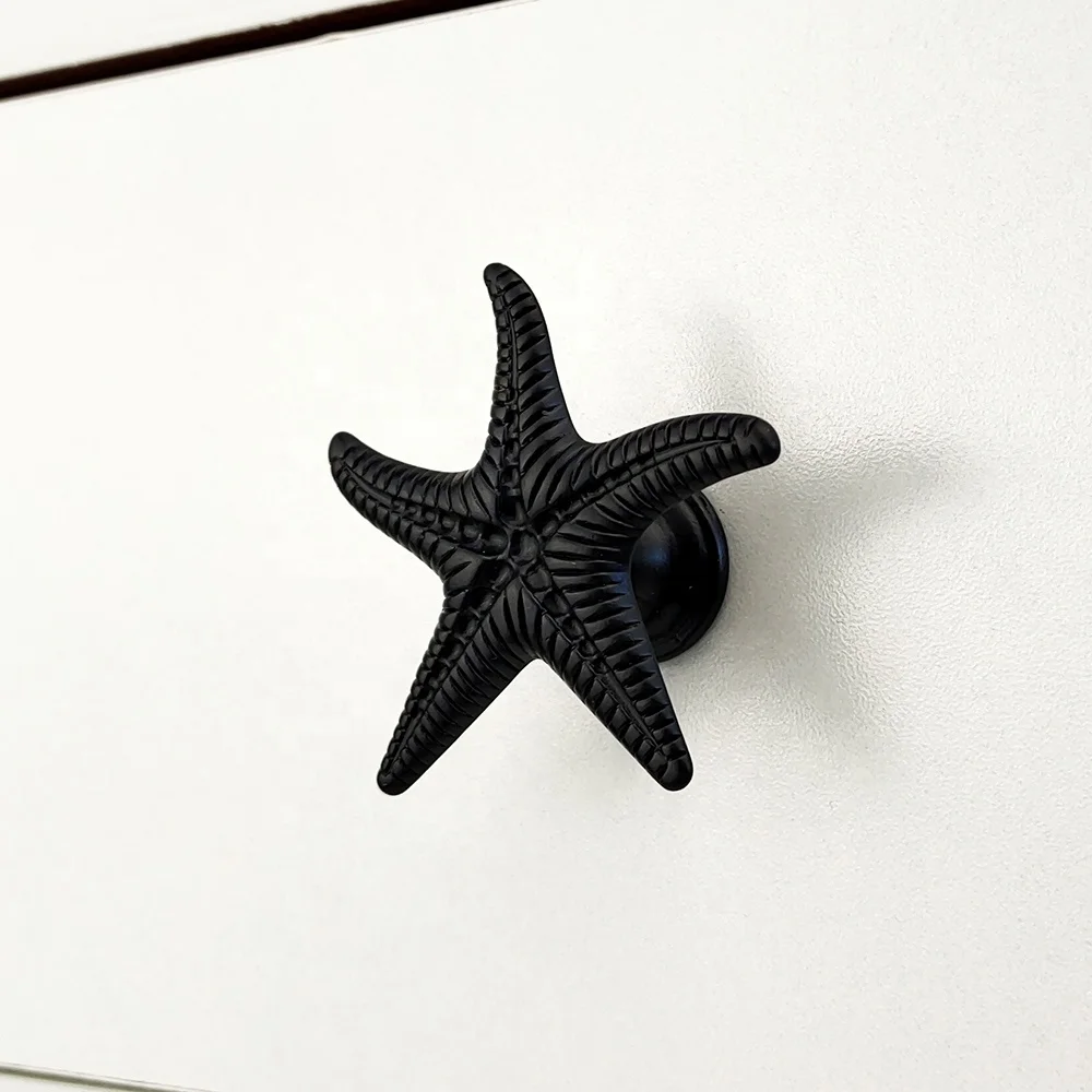 Starfish Knobs Coastal Beach Ocean Theme Single Hole Pulls Handles for Cabinet Drawer Cupboard