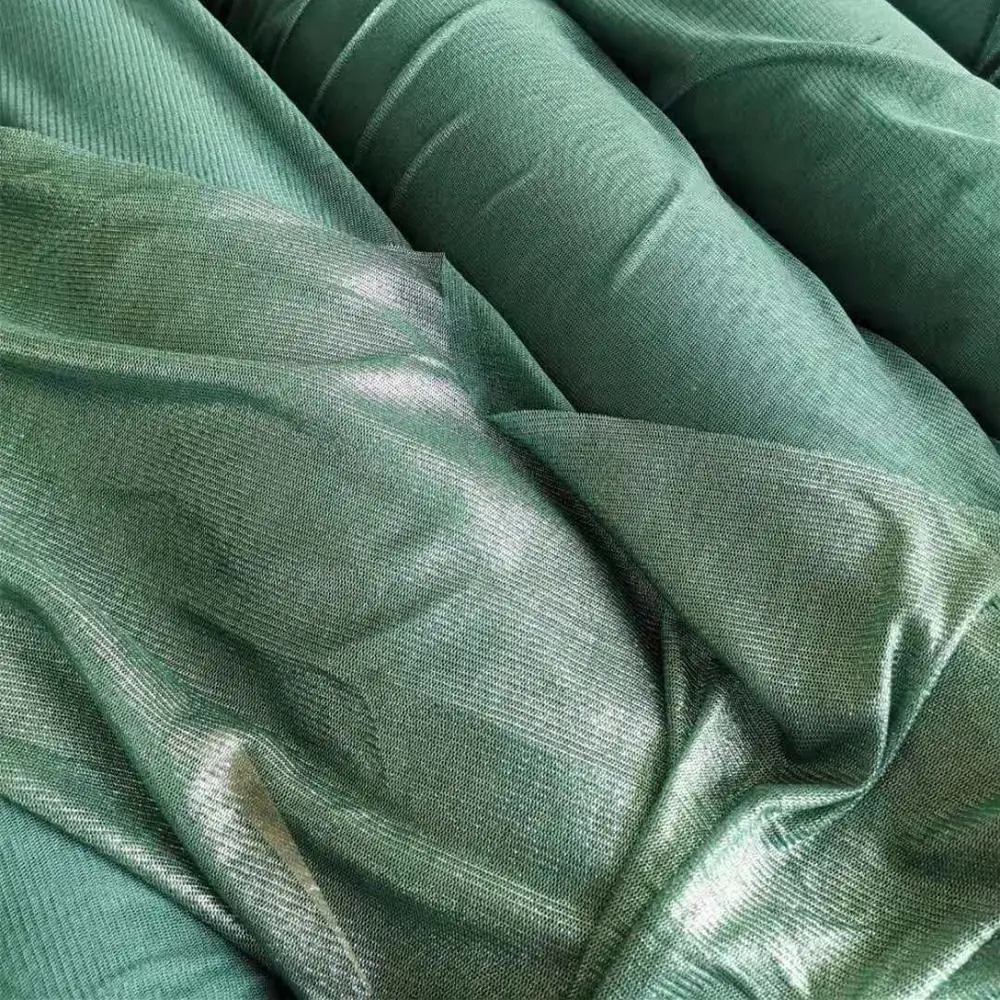 
foiled printing silk tulle fabric 