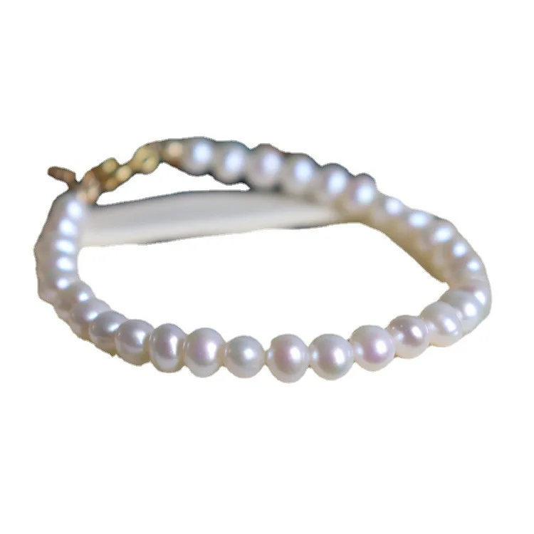 Aimgal fashion jewelry  S925 Silver Minimalist Retro AAA Baroque Freshwater pearls bracelet