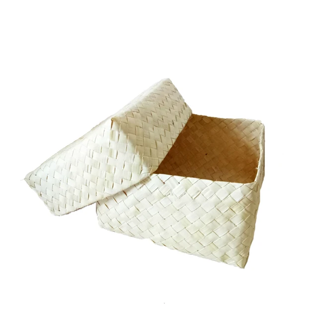 Eco Friendly Wholesale Manufacture Woven Natural Palm Leaf Gift Bamboo Packaging Box