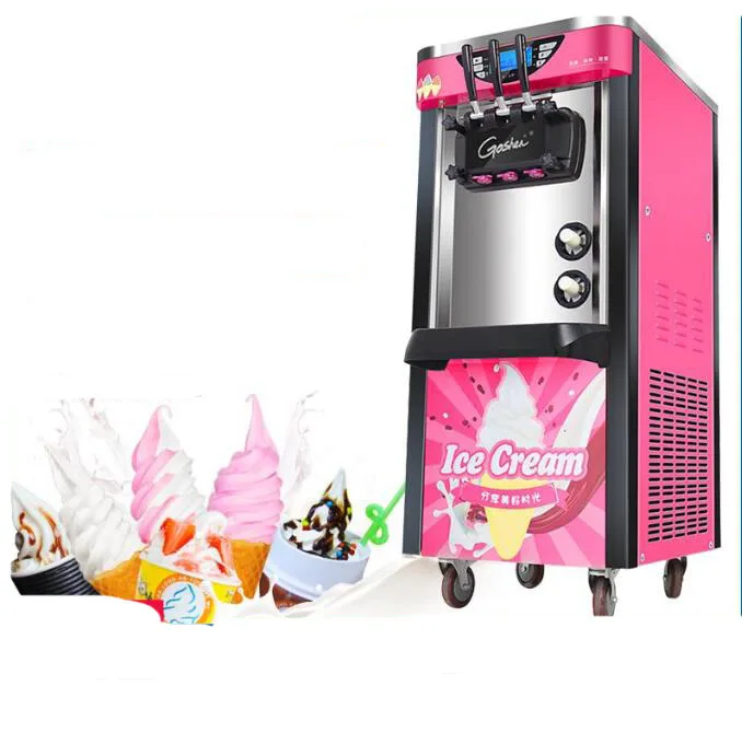 Ice cream machine desktop three colors soft ice cream machine commercial small ice cream machine stainless steel body