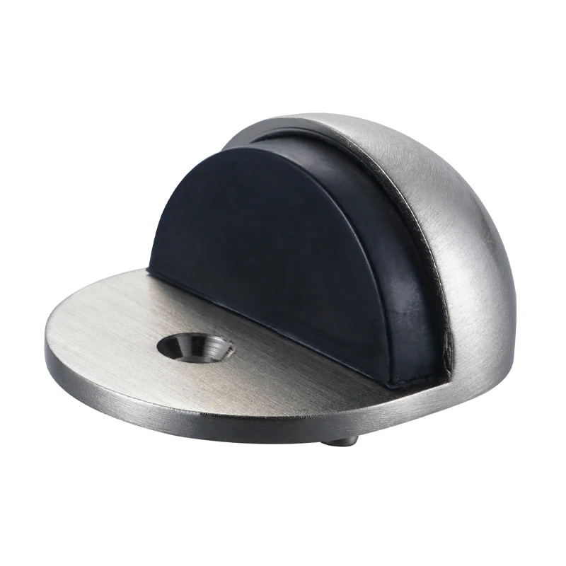 Stainless Steel 304 Rubber Floor Mounted Glass Door Shower Silver Door Stopper