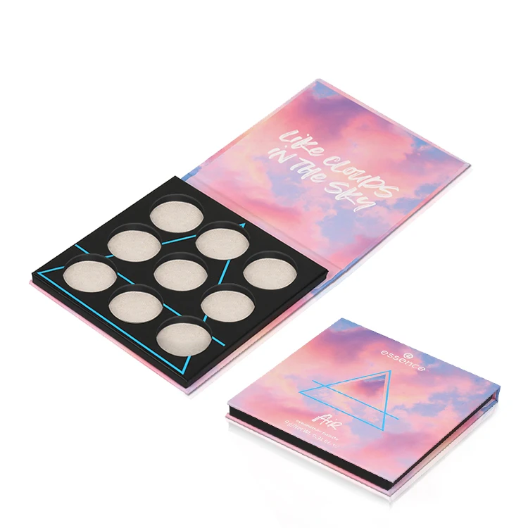 Wholesale Private Label Personalized Empty Cheap Neutral Mini Book Packaging Magnetic Makeup Eyeshadow Palette Box Eye Shadow