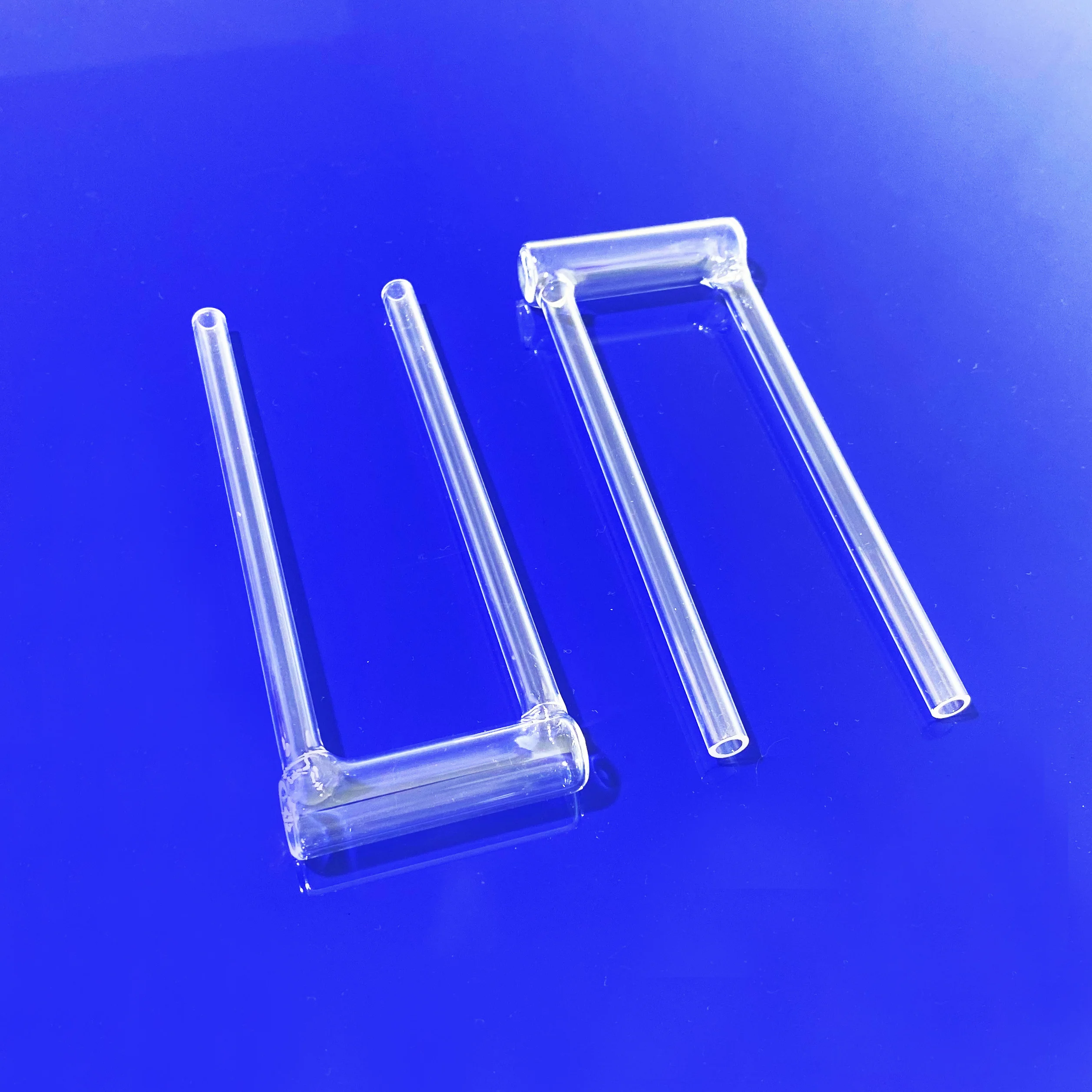 Open End Glass Bet Test Tubes High Temperature Quartz Clear Customised Fire Surface Work U-shape