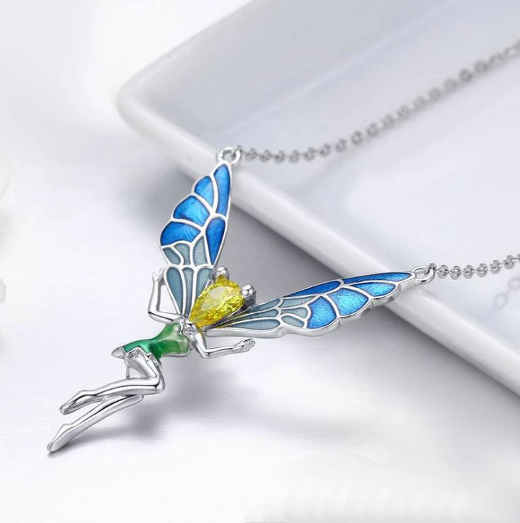 
Hot sale products flaying fairy style CZ diamond Enamel silver enamel jewelry sets 