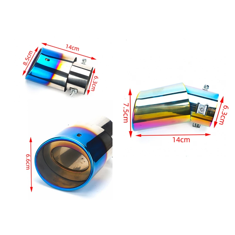 Car Auto Exhaust Muffler Tip Stainless Steel Pipe Chrome Trim Rear Tail Throat