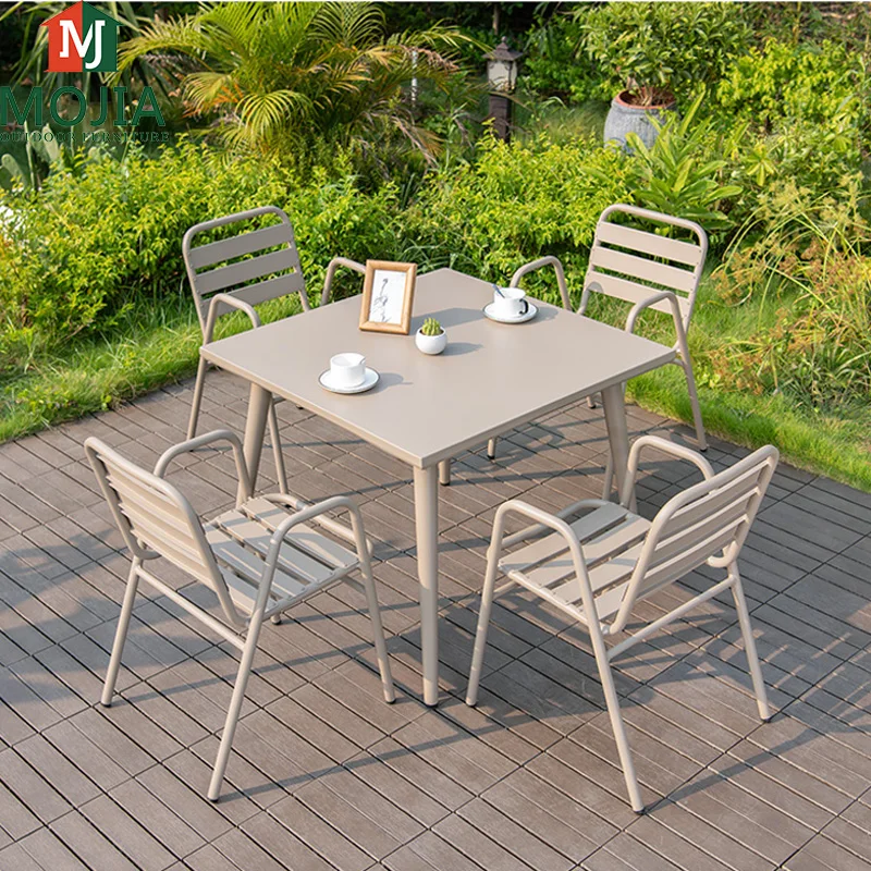 modern garden outdoor furniture table and chair patio sets aluminum round square tables chairs balcony villa furnitures table