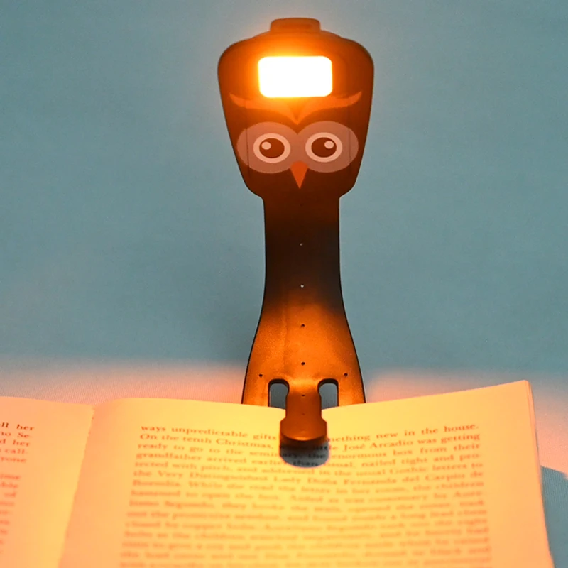 Custom Pattern Cute Animals Bookmark Light Portable Led Book Lights 6~24 Hours Use Time Mini Book Light for Reading in bed