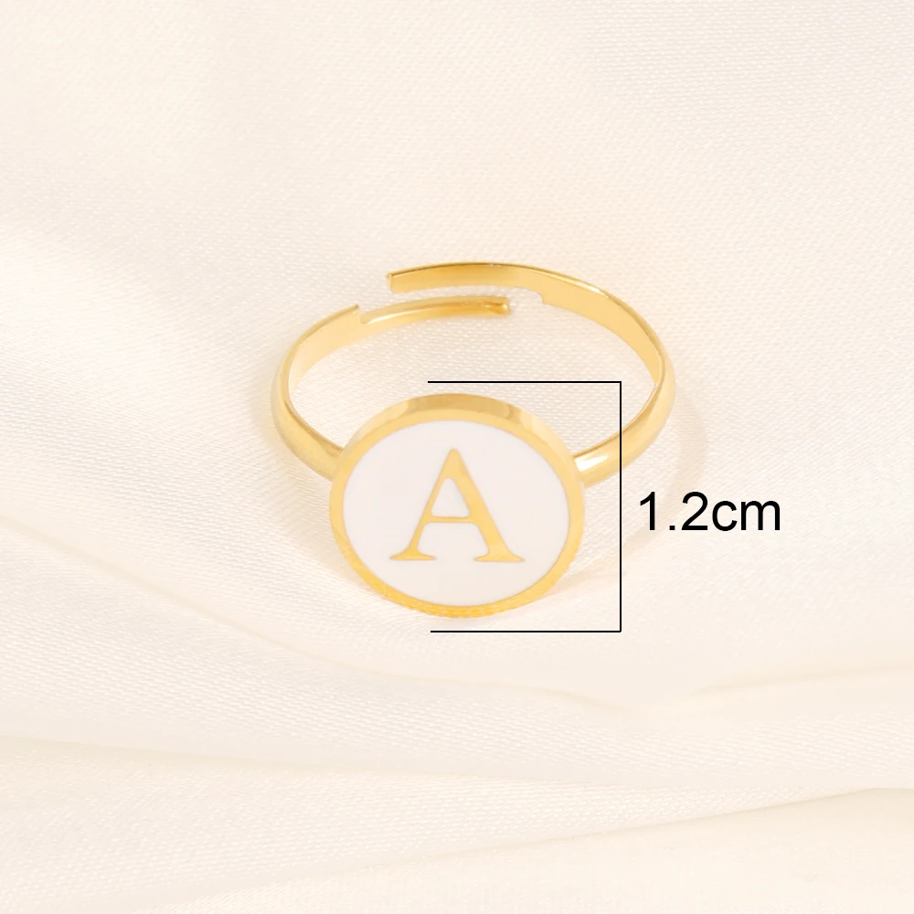 Минималистское A-Z кольцо с буквами из нержавеющей стали 18K позолоченные круглые многоцветные открывающиеся кольца для мужчин и женщин ювелирные изделия подарки