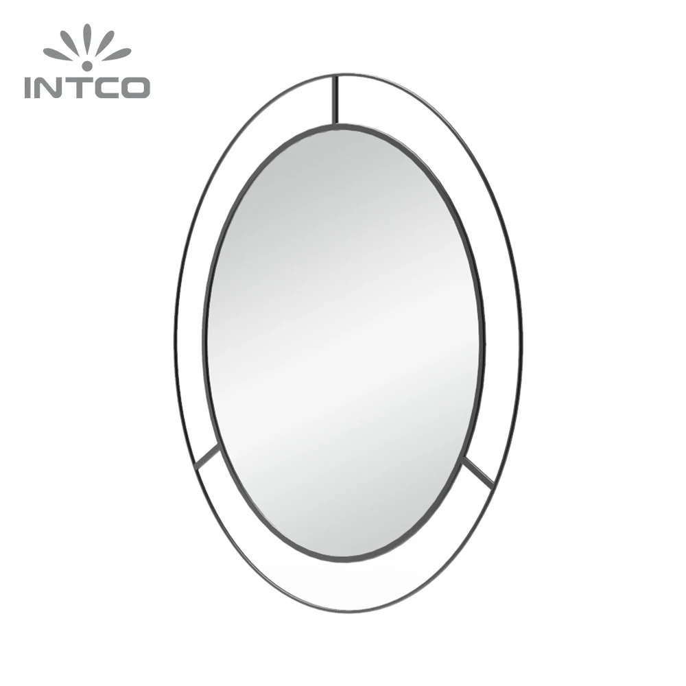 INTCO New Arrival Fashion Luxury Rustic Antique Living Room Makeup Wall Decorative Metal Round Framed Mirror