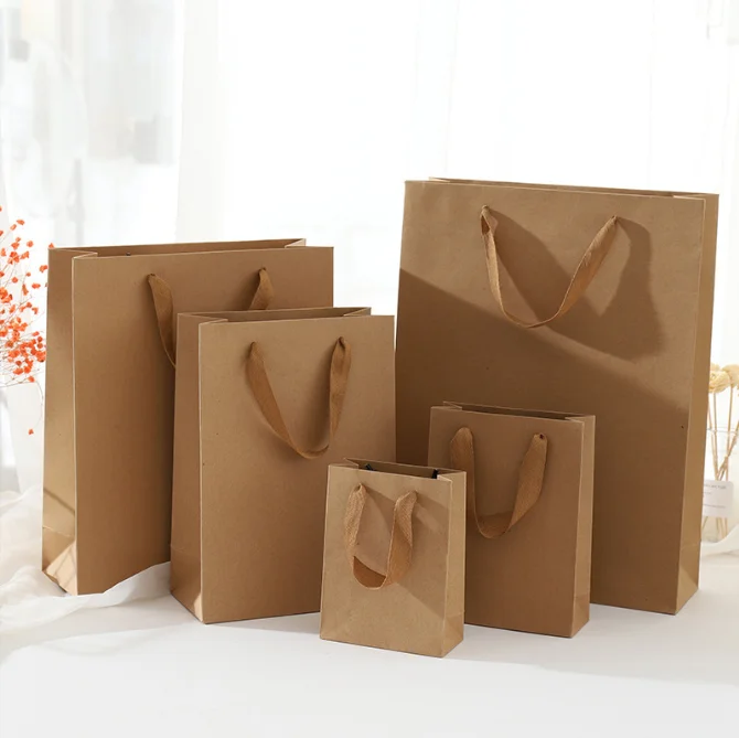 Siyu Wholesale Kraft Paper Bag Black Gift Shopping Paper Bag With Logo For Clothing Custom Packaging Bag