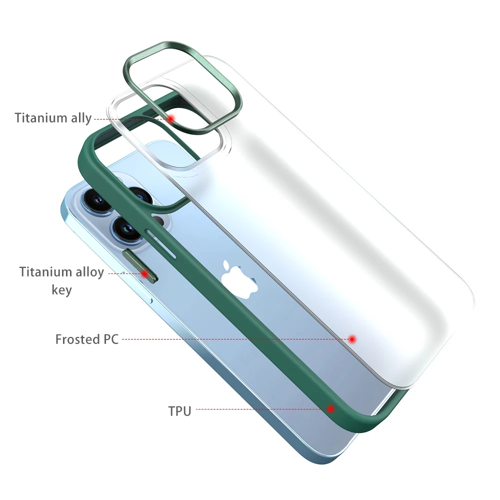 Лидер продаж Заводская матовая акриловая металлическая хромированная рамка 3 в 1 с линзами чехол для мобильного телефона iPhone 13 Mini 12 Pro Max Xr