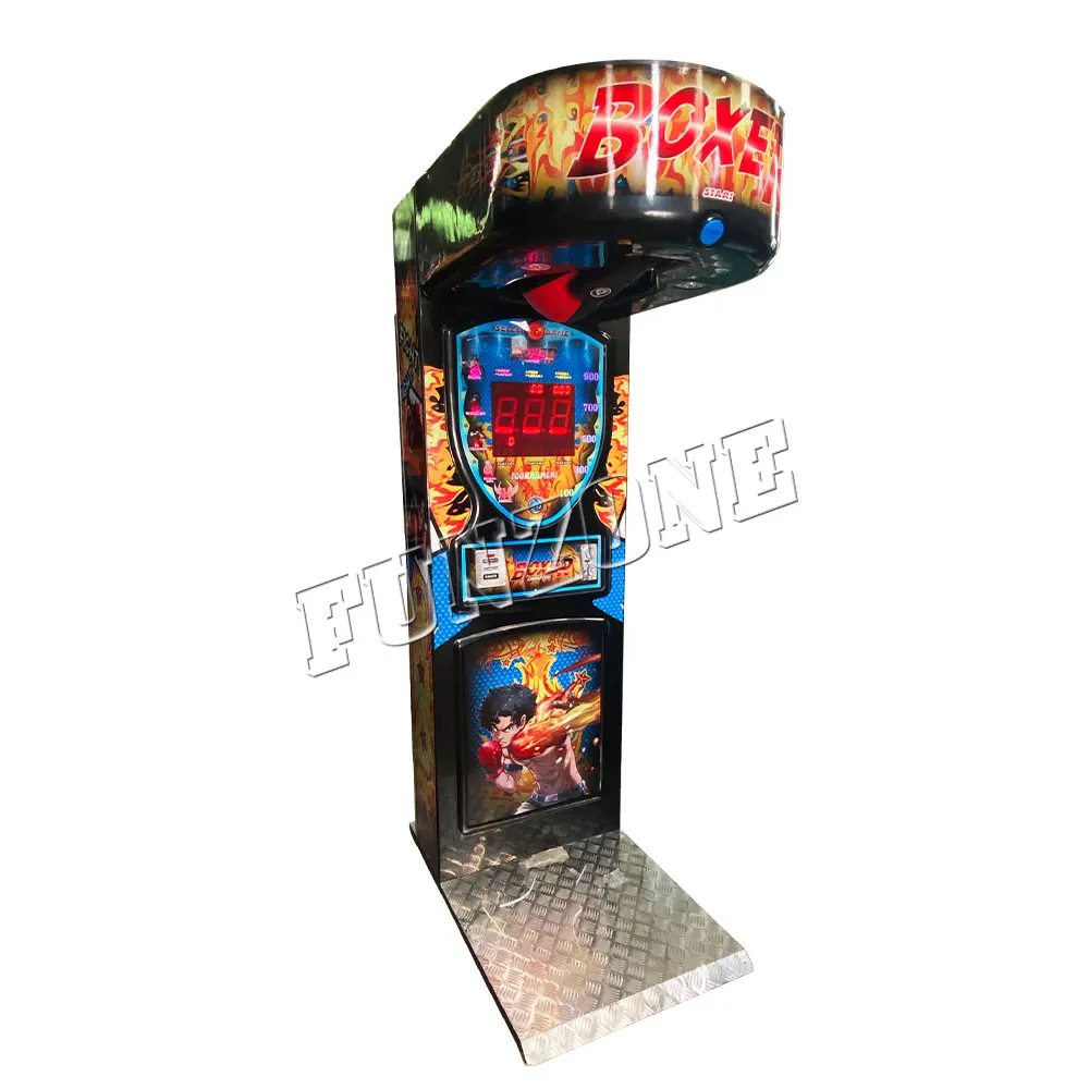 2024 Funzone New Electronic Boxing Training Hitting Kicking Punch Machine With Coin Operated Operated Lottery Tickets Taken