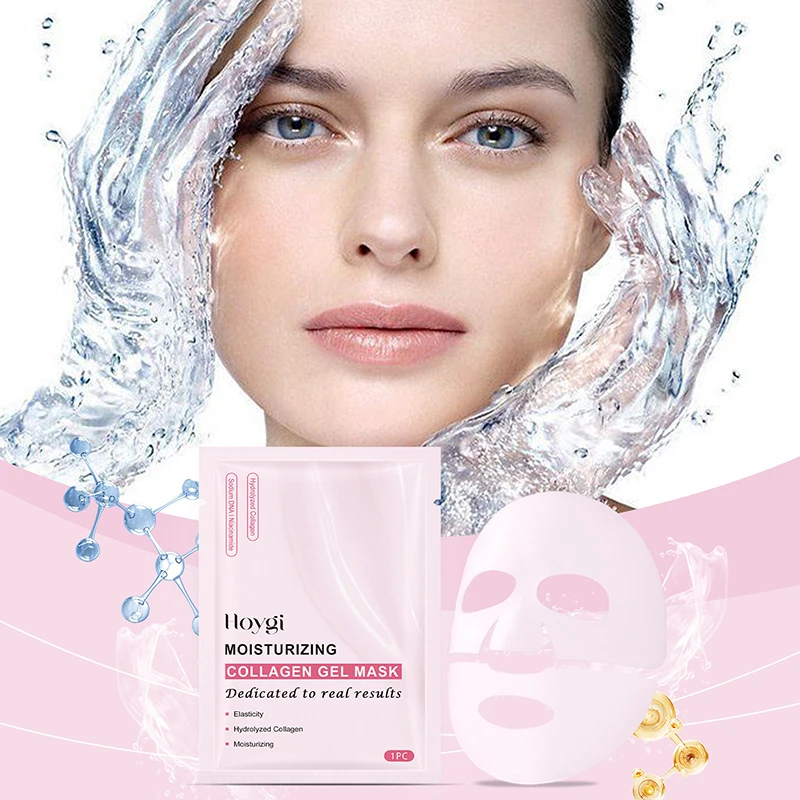 Ready-to-Sell Color Box Package 4 Pieces Pink Collagen Gel Mask