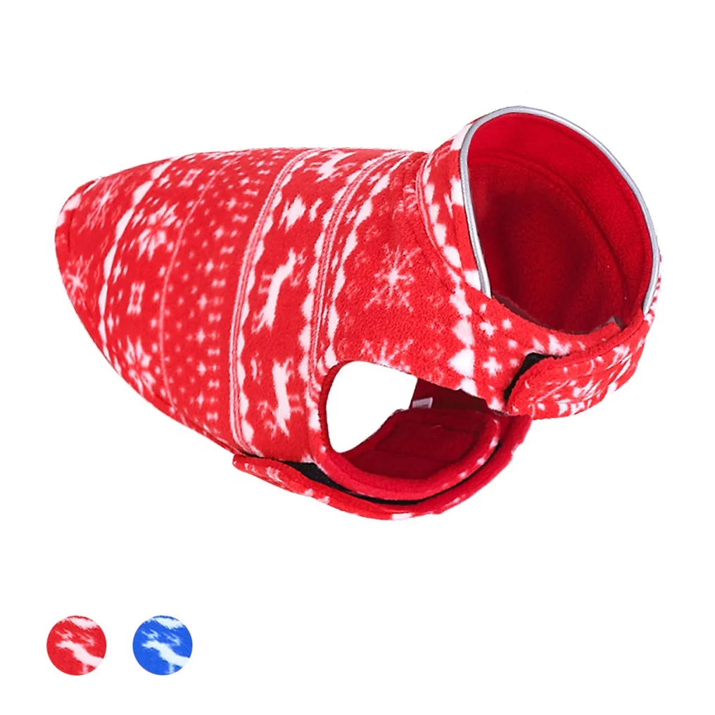 Reversible Pet Christmas Clothes Warm Vest Christmas Clothing Coat Year Costume for Puppy Chihuahua Dog New Anhui Fleece Winter