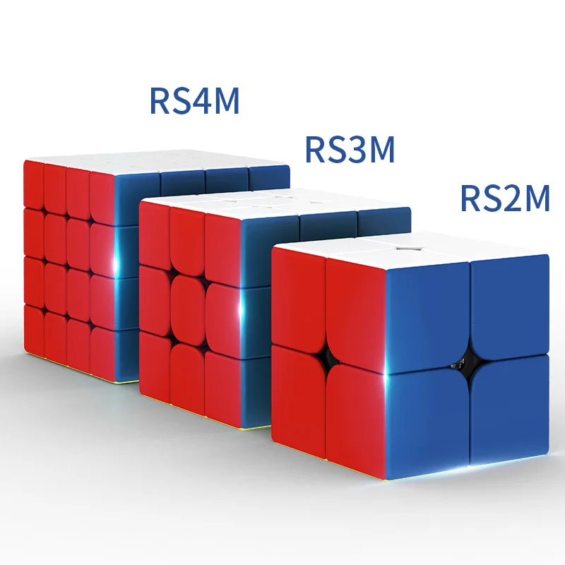 MOYU RS3M RS2M RS4M 3x3x3 Cube Magnetic 3d Puzzle Educational Puzzles Magic Cube Plastic Window Box Unisex Play ABS Colorful