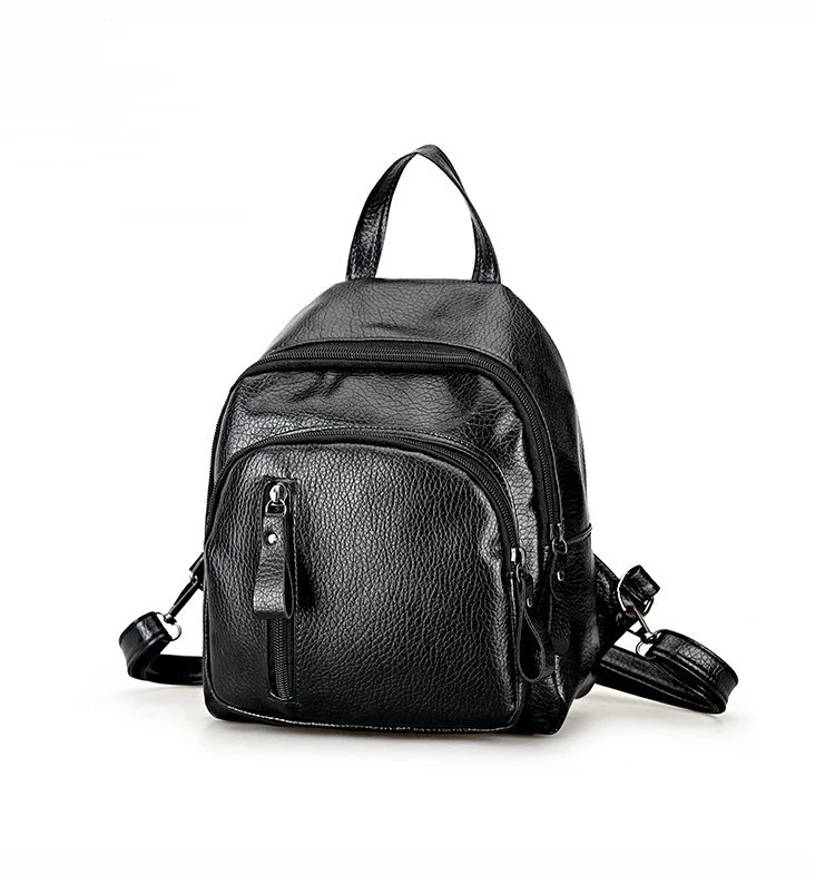 2024 Fashion Lightweight Ladies Travel PU Leather Small Bag Anti-Theft Pocket Mini Back Pack For Women Backpack