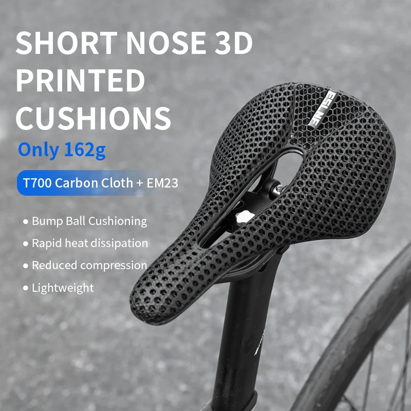 Breathable Waterproof 3D Printed Full Carbon Fiber Bike Saddle for City MTB Bicycle