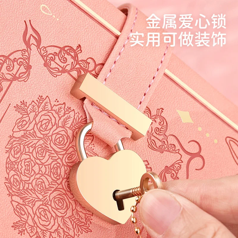 Wholesale  Heart Shaped Lock Diary with Key for students school supplies