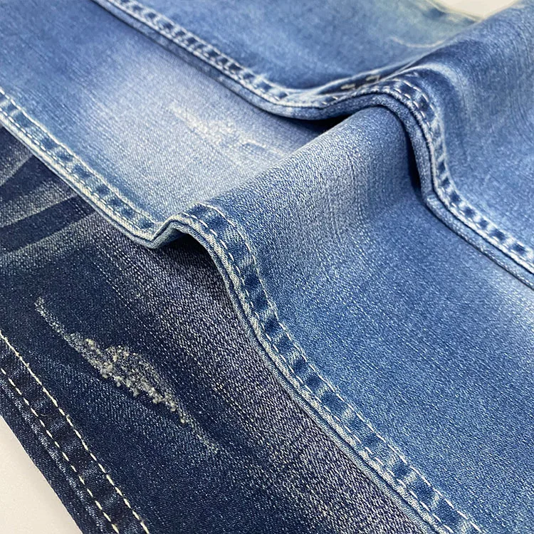 Factory Direct Sale Print Dyed Jacquard 10oz Soft Selvedge Washed Stock Denim Jeans Fabric