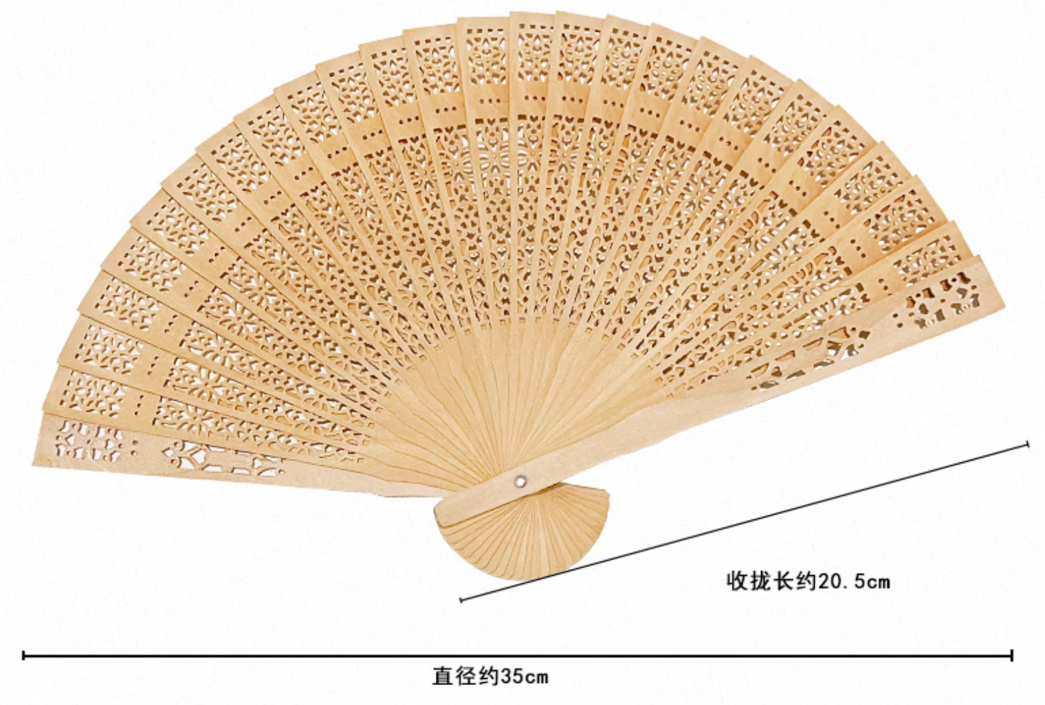 Wholesale Custom Logo Engraved Wood Folding Hand Fan High Quality Natural Wood Carved Handheld Fan Wooden Wedding Fans
