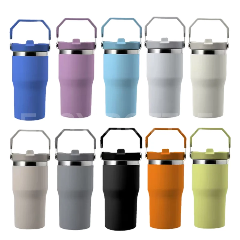 14oz Kids Tumbler With Top Handle Vacuum Insulated Leakproof Sports Water Bottle For Children Stainless Steel Reusable Tumbler