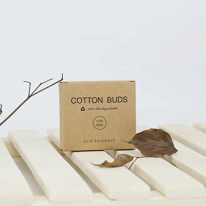 100% Biodegradable Household Custom Private Label Bamboo Cotton Swab Double-End Clean Cotton Swab