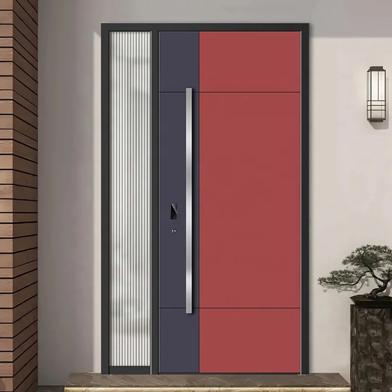 Residential Entrance Doors With Glass Anti-Theft Minimalist 36 X 80 Aluminum Entry Front Door Exterior