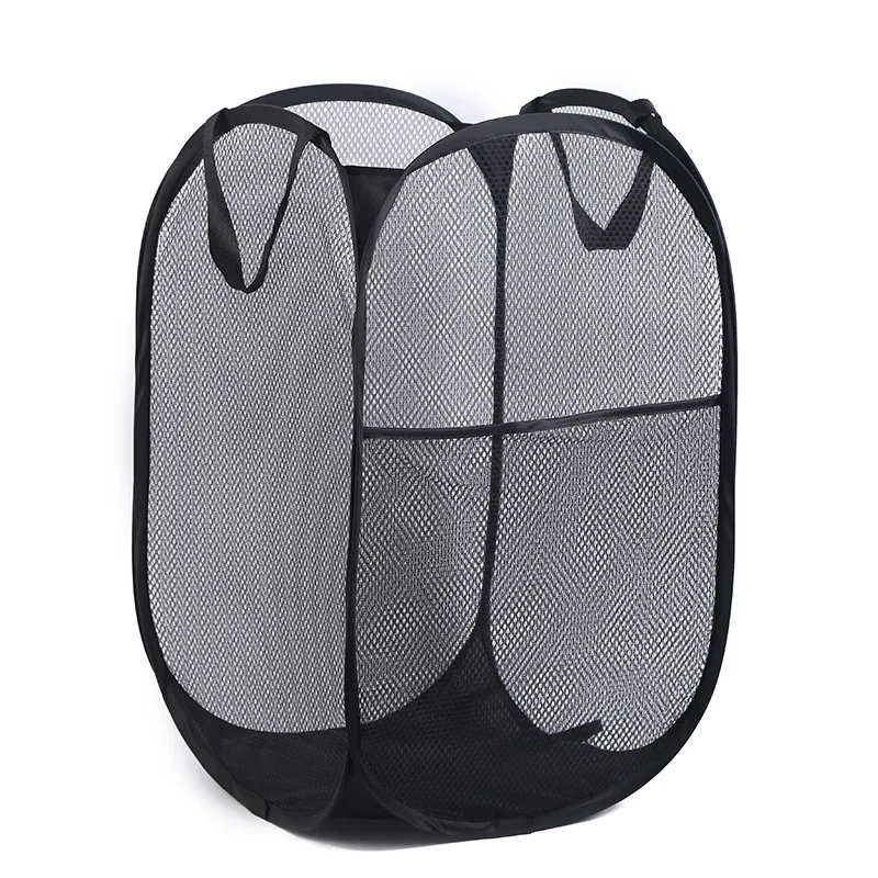 Hot Sale Pop-up Mesh Laundry Hamper Collapsible Dirty Clothes Washing Clothes Storage Basket Laundry Basket